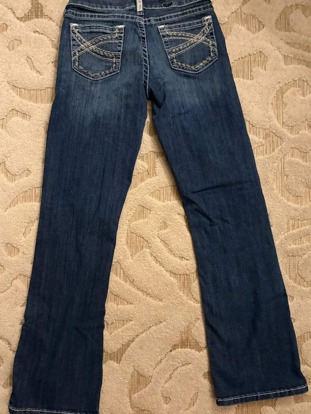 Ariat Dark Blue Flare Jeans with Subtle Fading